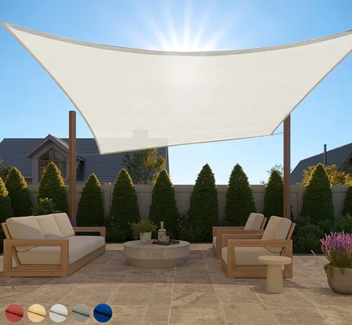 Vista 20 de GORILLA GRIP - Toldo parasol resistente, protección UV, resistente a la decoloración, desgarros y óxido, rectangular, con bordes curvos que bloquean