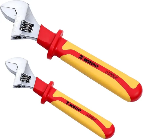 Vista 8 de WEDO Llave ajustable aislada de 6 pulgadas, llave de inyección ajustable VDE 1000V, llave de seguridad para electricistas, acero al cromo vanadio