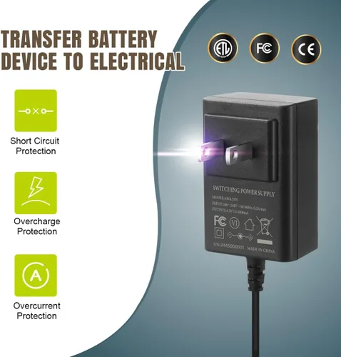 Vista 2 de Lenink Adaptador de fuente de alimentación, transfiere 3 pilas AA a eléctricas, color negro