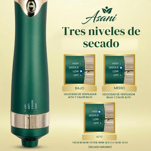 Vista 2 de Asani Cepillo de aire caliente, cepillo secador multiusos - Cabezales