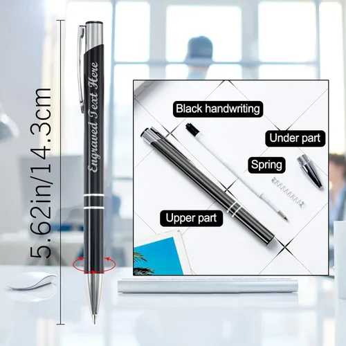 Vista 3 de Bolígrafos personalizados a granel con grabado sin nombre, bolígrafo de impresión personalizada, bolígrafo de metal pastel, regalo personalizado