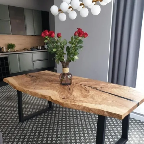 Vista 5 de WOPPLXY 2 patas de mesa de metal de 6 pulgadas, patas negras para muebles, patas de mesa trapezoidales, patas de banco de metal para armarios de TV