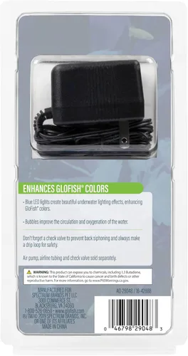 Vista 2 de GloFish Burbuja azul del LED, luces del acuario con la piedra del aire para los tanques de peces