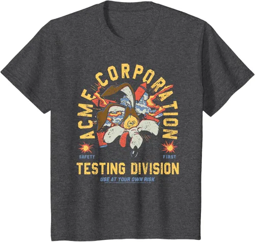 Vista 9 de Looney Tunes Wile E. Coyote Acme Co. Camiseta de la División de Pruebas Negro