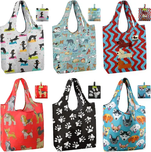 Vista 21 de Bolsas de la compra de animales reutilizables plegables bolsas de comestibles