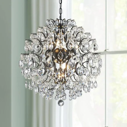 Vista 13 de Bestier Lámpara colgante moderna dorada con forma de gota de lluvia de cristal, lámpara de techo para comedor, baño, dormitorio, sala de estar Oro