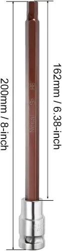 Vista 53 de Utoolmart 1/2" Drive x 0.551 in largo Hex Bit Socket, métrico, S2 y Cr-V acero 1pcs