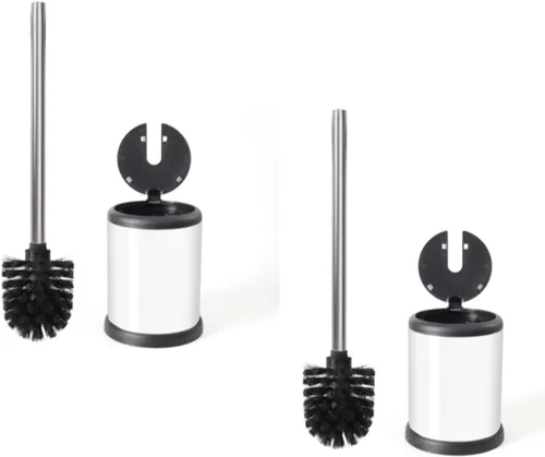 Vista 14 de ToiletTree Products Escobilla de inodoro con tapa, elegante cepillo y soporte para inodoro, juego de cepillos para inodoro con base pesada, cepillo