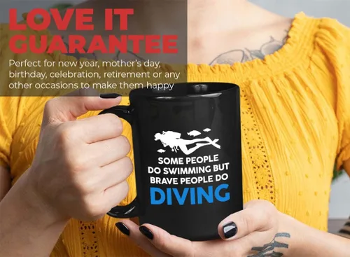 Vista 42 de Taza de café de buceo de 11 onzas, color negro, sumerge en la felicidad, actividades de respiración subacuática, pasatiempos, natación, ascenso