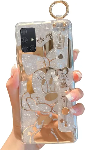 Vista 12 de para Galaxy A05s Funda con Correa para Muñeca y Soporte de Patada, Cubierta Ultra Delgada con Patrón de Animales IMD, Protección a Prueba de Golpes