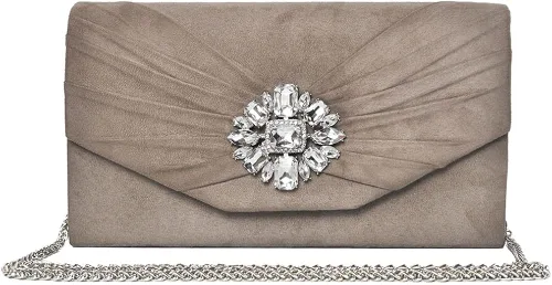 Vista 7 de ANKESON Bolsos de mano para mujer de terciopelo plisados de noche sobre de hombro bolsos de noche