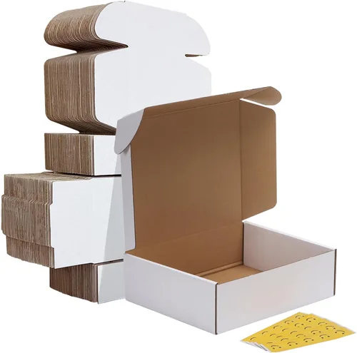 Vista 12 de HORLIMER Paquete de 40 cajas de envío de 5 x 5 x 5, caja de cartón corrugado blanco para correo, embalaje, pequeñas empresas