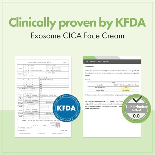 Vista 5 de TOSOWOONG Exosome CICA Crema Facial - Hidratante diario calmante para brotes y piel irritada, acción rápida, ligera para el cuidado de la piel