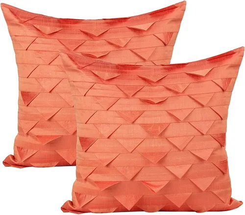 Vista 5 de The White Petals Juego de 2 fundas de almohada de color amarillo canario, estilo origami, texturizadas (amarillo canario sólido, 12 x 12 pulgadas)