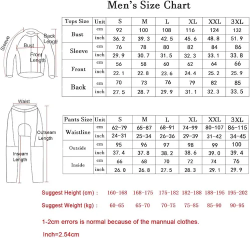 Vista 7 de GCRFL Winter Cycling Jersey Sets Thermal Fleece Bike Jersey + Bib Pants, Long Sleeve Cycling Clothing Sets for Man