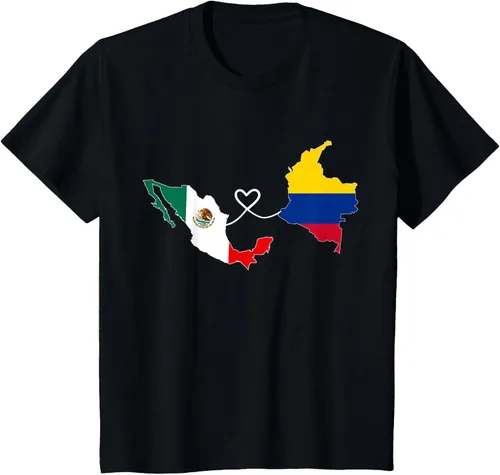 Vista 41 de Camiseta Half Colombian Half Mexican Flag Map DNA Mexico Colombia