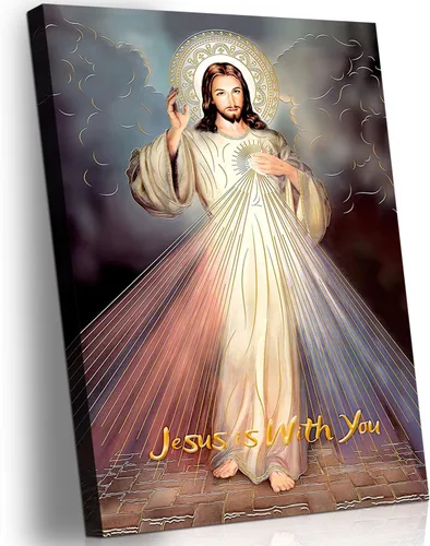 Vista 14 de Cuadro enmarcado de cruz de Jesús en lona para pared, arte impreso en blanco y negro, pintura cristiana, póster inspiradora, Jesús católico