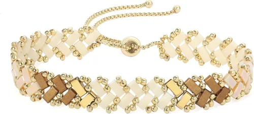 Vista 17 de SIXFOX Dainty Link Charm Bracelet For Women Trendy Pearl Beaded Bracelet With Natural Adjustable Statement Bracelet Jewelry Gifts for Bridesmaid