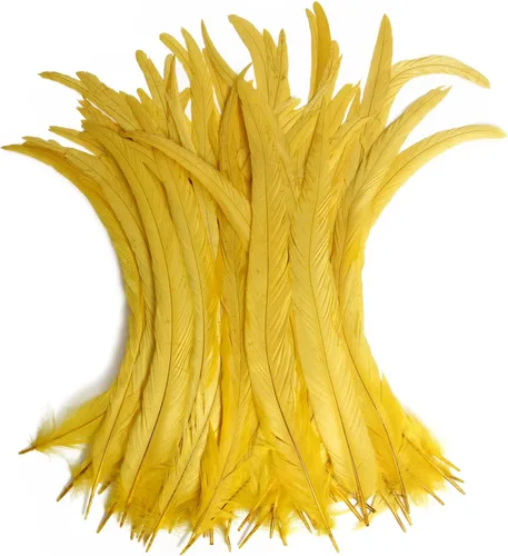 Vista 29 de THARAHT 50 Plumas de Cola de Gallo Naturales de 12-14 Pulgadas (30-35 cm) a Granel para Manualidades, Atadura de Moscas, Boda, Plumas para Fiestas