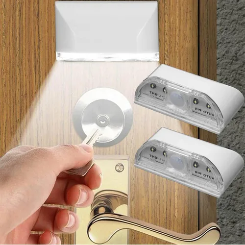 Vista 7 de Lámpara de luz de ojo de cerradura con batería PIR infrarrojo IR inalámbrico sensor automático detector de movimiento de puerta con 4 bombillas LED