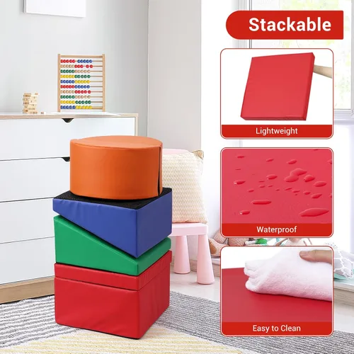 Vista 12 de GarveeLife Bloques de escalada de espuma para niños pequeños, juguetes de escalada impermeables para niños pequeños, gimnasio de selva para bebé