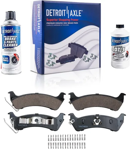 Vista 45 de Detroit Axle - Kit de freno delantero para Dodge Ram 1500 Durango Dakota Chrysler Aspen Dakota Driver Side Disco Freno Pinza de freno de cerámica