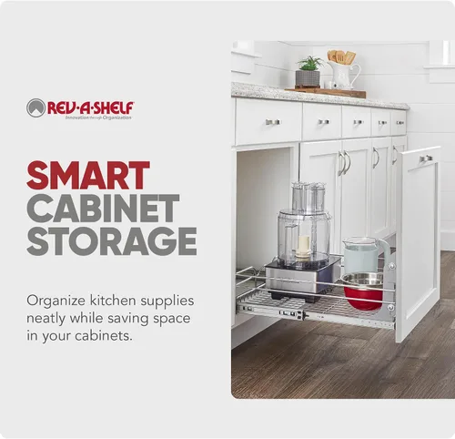 Vista 6 de Rev-A-Shelf Estante extraíble y organizador de cajones para armario de cocina, cesta de almacenamiento de despensa en varios tamaños, 18 x 20