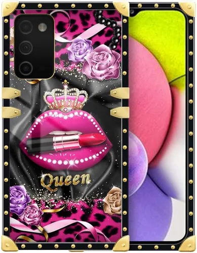 Vista 116 de Funda compatible con Samsung Galaxy A03S 4G, TPU suave de lujo y parte trasera de policarbonato duro para niñas y mujeres, funda protectora a prueba