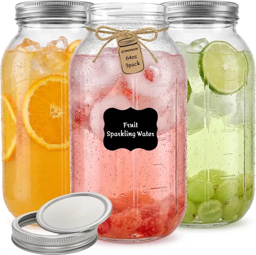 Vista 15 de CycleMore 24 tarros de vidrio transparente de 8 onzas con tapas separables de plata regulares, tarros redondos de 8.5 fl oz para especias para miel