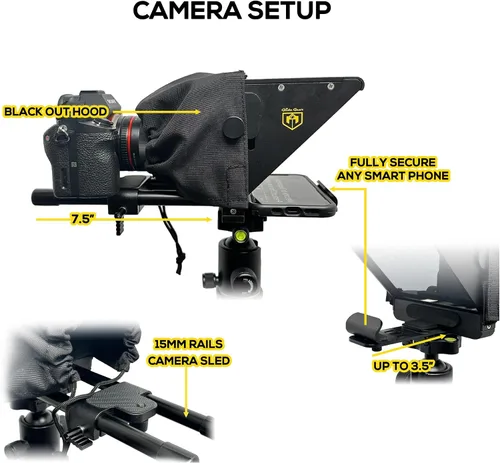 Vista 5 de Glide Gear TMP 75 Teleprompter - Laptop, DSLR, Smartphone - Funda de transporte, sin montaje