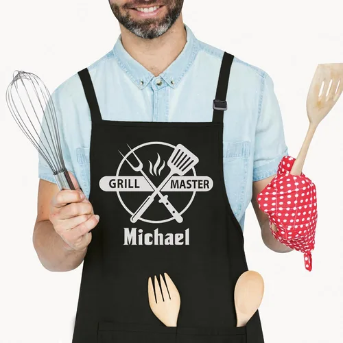 Vista 9 de 7th Hill Delantales Personalizados para Hombres, Regalos para Asar para Hombres, Día del Padre, Navidad, Regalos para Papá, Delantal de Cocina