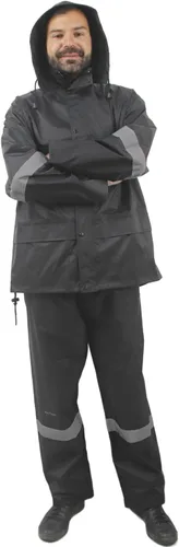 Vista 2 de Chaqueta y pantalones clásicos impermeables con capucha para hombre