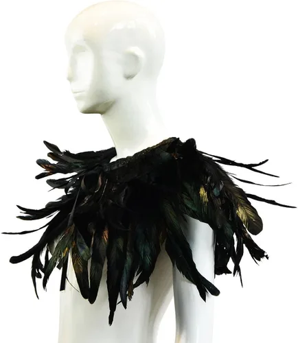 Vista 3 de L'VOW - Disfraz gótico de plumas negras para hombre