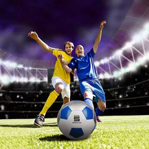 Vista 4 de Pelota de entrenamiento de fútbol, pelotas de fútbol de práctica, tamaños clásicos 5 para jóvenes, adultos, perfectas para partidos o juegos al aire