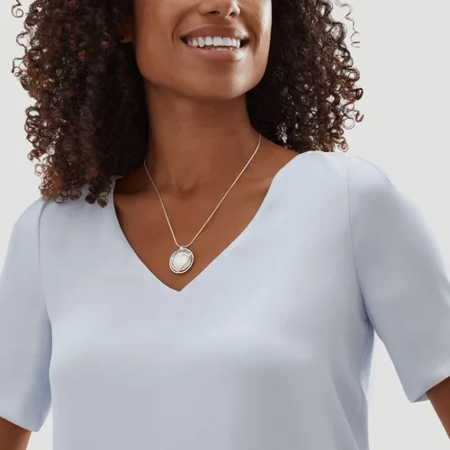 Vista 4 de Silpada 'Lighthearted' Natural Mother-of-Pearl Heart Pendant Necklace in Sterling Silver, 18" + 2