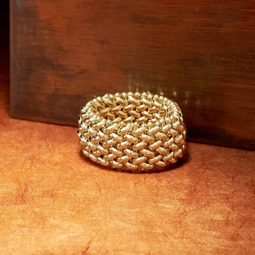 Vista 4 de Ross-Simons Italian 14kt Yellow Gold Riso-Link Ring