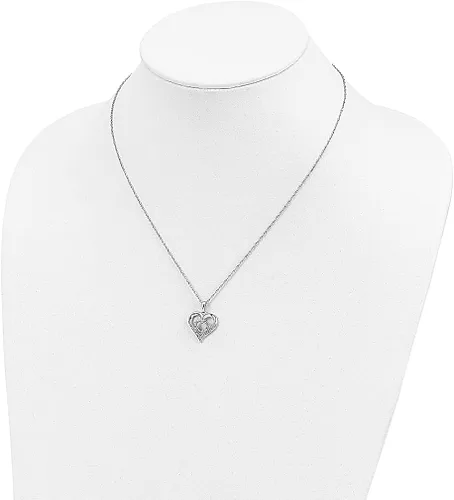 Vista 2 de Collar de plata de ley 925 con dije de corazón de diamantes Samor múltiples joyas finas para mujer regalos para ella diamante