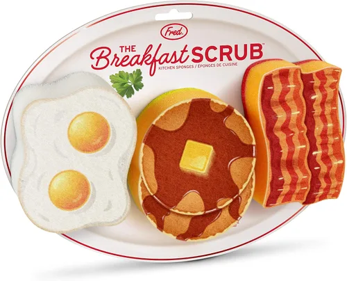 Vista 3 de Genuine Fred Esponjas para el desayuno, juego de 3, estilos surtidos