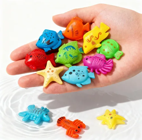 Vista 4 de Juego de pesca magnético, juguetes de piscina para niños, mesa de agua, tina, juguete de pesca con piscina inflable, piscina de agua juguetes al