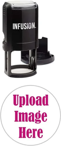 Vista 9 de Infusion 1-5/8" x 1-5/8" Personalizado, Grande, Ronda Autoentintado Logo Sello, Negro