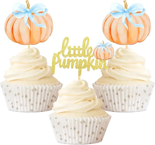 Vista 10 de Pumpkin Oh Baby - Decoración para cupcakes con temática de calabaza, para baby shower, cumpleaños, Acción de Gracias, Halloween, fiesta, suministros