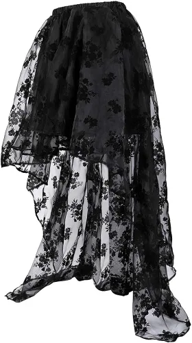 Vista 2 de Zhitunemi Disfraz steampunk para mujer, falda victoriana, vestido de corsé para niñas, talla grande, vestido de boda, con volantes, trajes altos
