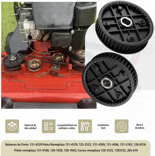 Vista 6 de 131-4529 Polea/Correa 120-3335/Piñón 121-9100 para Toro 30" Time Master
