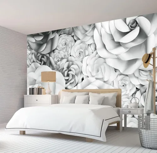 Vista 19 de Bormia Papel pintado floral 3D Peony Butterfly Mural de pared para sala de estar dormitorio (no despegar ni pegar)