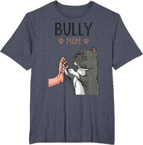 Vista 69 de American Bully Mom Cute Dog Mama Camiseta divertida para mujer, Blanco, S