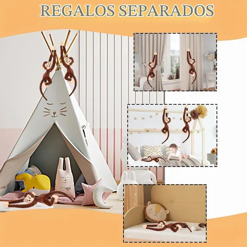 Vista 4 de Mono de peluche con manos largas