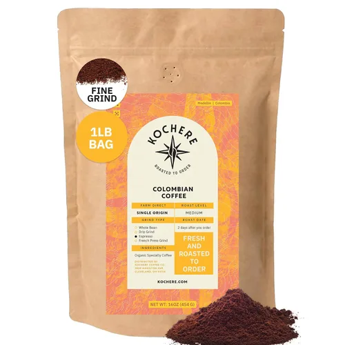 Vista 11 de Café molido colombiano Medellín, granos de café tostado medio de origen único, recién tostado a pedido, café molido orgánico, grado especial