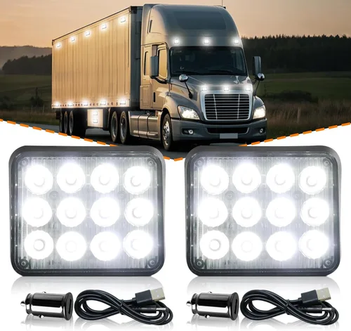 Vista 11 de 2 piezas de luces magnéticas para remolque, baliza roja, luces estroboscópicas magnéticas inalámbricas, luces de advertencia de emergencia