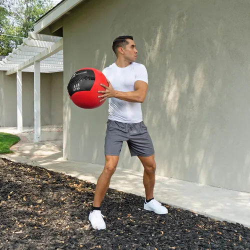 Vista 2 de ProSource Soft Medicine Balls for Crossfit Wall Ball and Full Body Dynamic Exercises, Color-Coded Weights: 6, 8, 10, 14, 20, 25 lb.