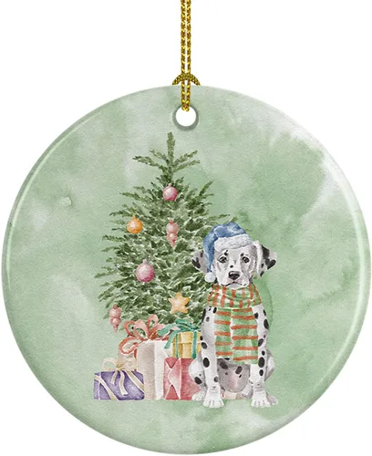 Vista 6 de Caroline's Treasures Bulldog, Bulldog inglés #2 y árbol de cerámica adorno colgante para árbol de Navidad, decoración colgante para el hogar